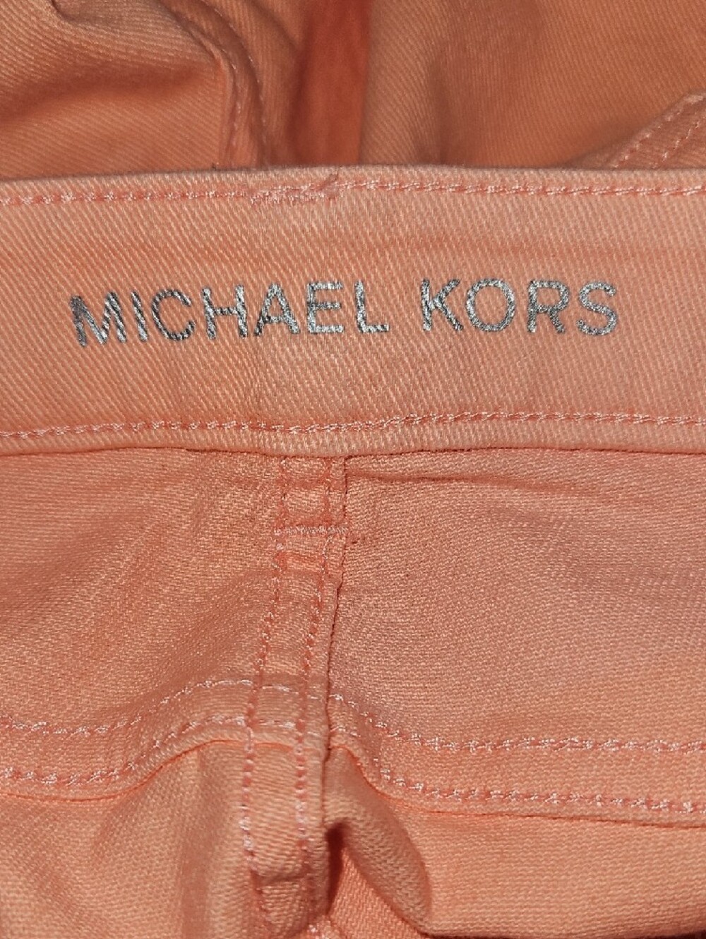 Michael Kors Coral-Peach Slim Capri Jeans - Picture 3 of 9